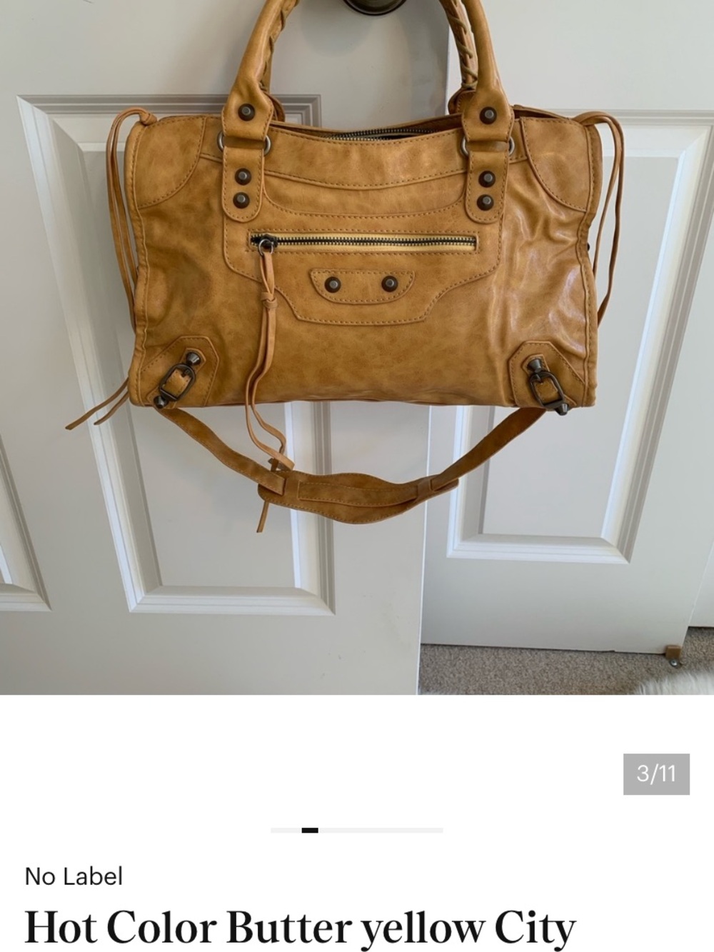 Butter Yellow Women’s City Tote handbag - Picture 4 of 8